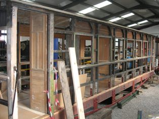 image:- inside of  partially dismantled Ashover coach