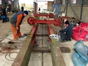 image: Work on crane carriage taking place in Running Shed